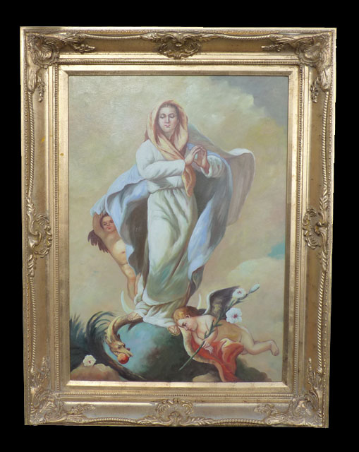 Madonna Che Schiaccia Il Serpente N.32C "La Vergine che schiaccia il Serpente" Olio su Tela (N. Oggetto